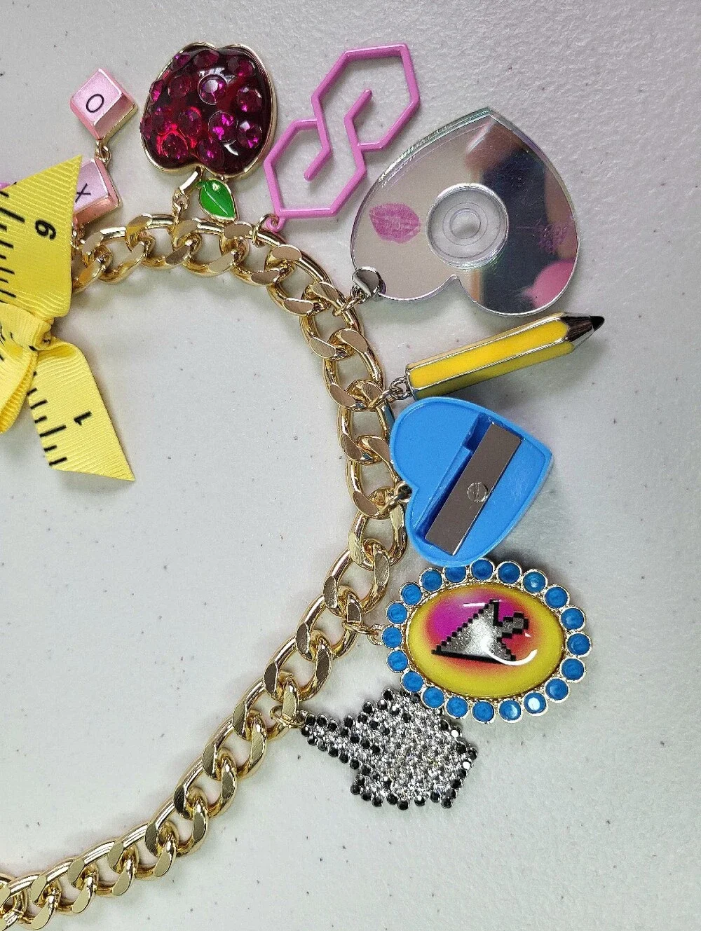 Betsey Johnson Back To School Teacher Necklace And Bracelet Set.